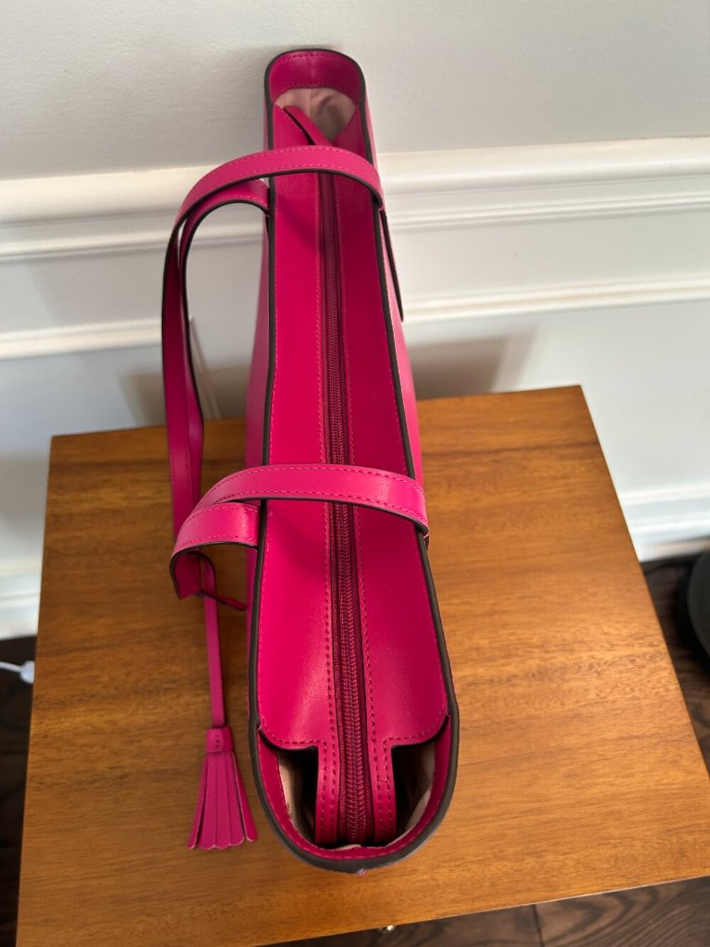 Kate Spade Emilia Large Tote NEVER USED deep magenta gold hardware topzip tassel - Picture 6 of 14